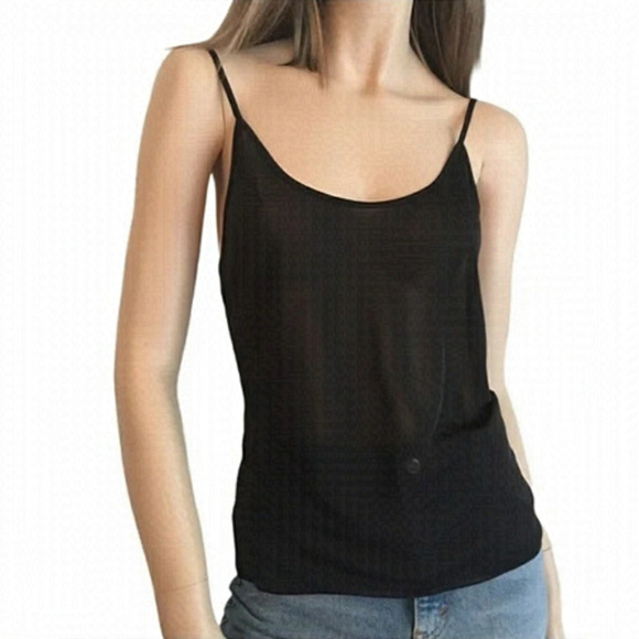 VICTORIA’S Secret Black Sheer Nylon Camisole Cami Top Leisure Wear Lingerie - Picture 2 of 12